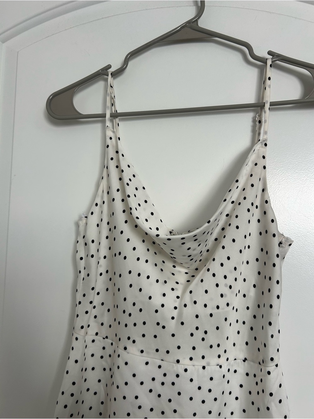 Lulu’s White Polka Dot Mini Dress size S 90s chic retro spring preppy graduation - Picture 8 of 15